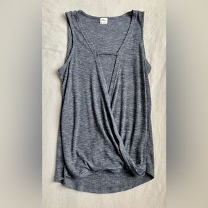 Gray Sleeveless Women's Top with Wrap Design SizeS